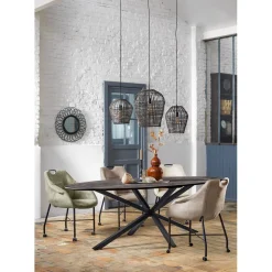 Outlet Eettafel Piastra 230x115 cm ovaal zwart Woonseries|Eettafel