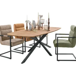 Outlet Eettafel Romaro teakhout 260x110 cm Deens ovaal mix rough Woonseries|Eettafel