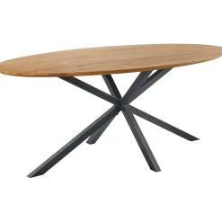 Hot Eettafel Romaro teakhout 200x100 cm ovaal mix rough Woonseries|Eettafel