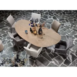 Online Eettafel Tavolo eikenhout 230x115 cm kiezel bruin Woonseries|Eettafel