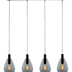 Discount Hanglamp Felinio smoke glas 4-lichts Hanglamp