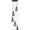 Hanglamp Felinio smoke glas 5-lichts rond Hanglamp
