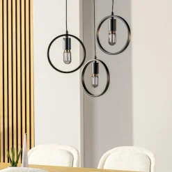 Hot Hanglamp Girare zwart metaal 3-lichts Hanglamp