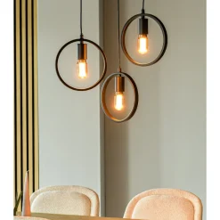 Hot Hanglamp Girare zwart metaal 3-lichts Hanglamp