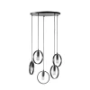 New Hanglamp Girare zwart metaal 5-lichts Hanglamp