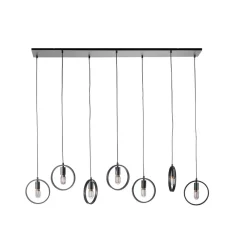 Hot Hanglamp Girare zwart metaal 7-lichts Hanglamp