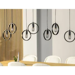 Hot Hanglamp Girare zwart metaal 7-lichts Hanglamp