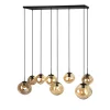 Sale Hanglamp Macato zwart amber glas 8-lichts Hanglamp