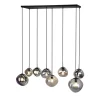 Clearance Hanglamp Macato zwart smoke glas 8-lichts Hanglamp