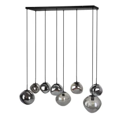 Clearance Hanglamp Macato zwart smoke glas 8-lichts Hanglamp