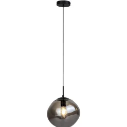 Hanglamp Macato zwart smoke glas 1-lichts Hanglamp