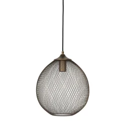 Hanglamp Maroggia bruin rond 30cm koper 1-lichts Hanglamp