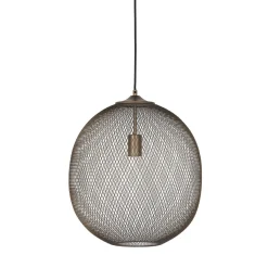 Hanglamp Maroggia bruin rond 40cm koper 1-lichts Hanglamp