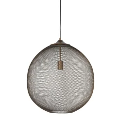 Hanglamp Maroggia bruin rond 50cm koper 1-lichts Hanglamp