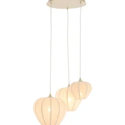 Discount Hanglamp Moscito ecru linnen 3-lichts Hanglamp