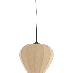 Hanglamp Moscito zwart ecru linnen 1-lichts Hanglamp