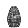 Best Hanglamp Orcia rond 46 cm rotan zwart Hanglamp