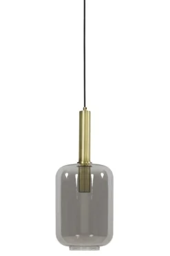 Hanglamp Peglio glas smoke antiek brons Hanglamp