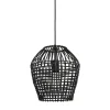 Clearance Hanglamp Scarperio rond 28 cm rotan zwart Hanglamp