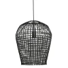 Discount Hanglamp Scarperio rond 40 cm rotan zwart Hanglamp