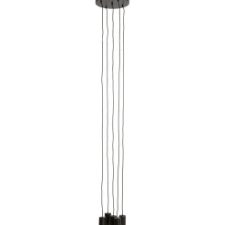Best Hanglamp Trecate mat zwart 5-lichts rond Hanglamp