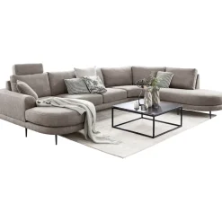 Outlet Hoekbank Aziri pocket visco zitting taupe Hoekbank