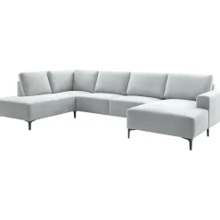 Hot Hoekbank links Fabria lichtgrijs groot basic comfort Hoekbank