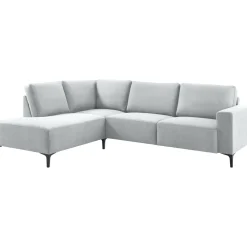 Discount Hoekbank links Fabria lichtgrijs basic comfort Hoekbank