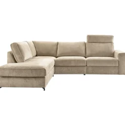 Hoekbank links Licato taupe relaxfunctie excellent comfort Hoekbank