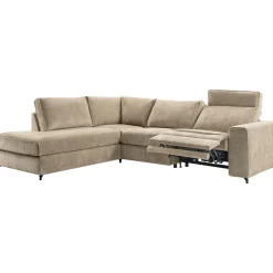 Hoekbank links Licato taupe relaxfunctie excellent comfort Hoekbank