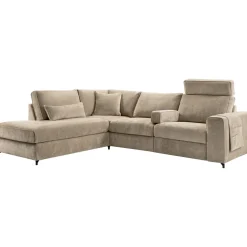 Hoekbank links Licato taupe relaxfunctie excellent comfort Hoekbank