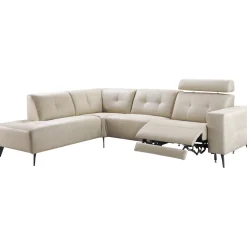 Best Hoekbank links Piorino pocketvering lichtgrijs relaxfunctie Hoekbank