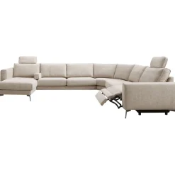Clearance Hoekbank Linoza naturel relaxfunctie rechts premium comfort Hoekbank
