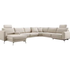 Clearance Hoekbank Linoza naturel relaxfunctie rechts premium comfort Hoekbank