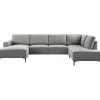 Discount Hoekbank rechts Fabria donkergrijs basic comfort Hoekbank