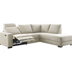 Outlet Hoekbank rechts Florance HR koudschuim zandbeige relaxfunctie Hoekbank