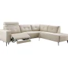 Best Hoekbank rechts Piorino pocketvering lichtgrijs relaxfunctie Hoekbank