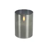 Sale Kaars Caposele Led small grijs glas rond Kaarsen