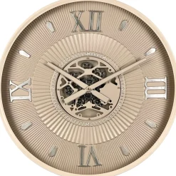 Klok Nimar metaal rond 60cm taupe dessin 54 Klokken