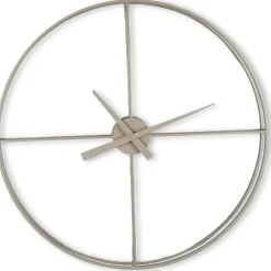 Best Klok Nimar metaal rond 80cm taupe strak dessin 61 Klokken