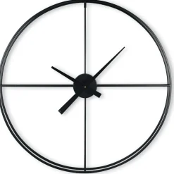 Best Klok Nimar metaal rond 80cm zwart strak dessin 61 Klokken