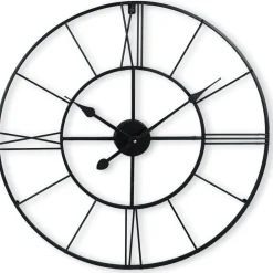 Sale Klok Nimar metaal rond 60cm zwart strak dessin 62 Klokken