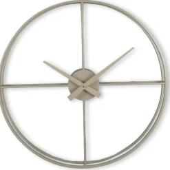 Outlet Klok Nimar metaal rond 60cm taupe strak dessin 60 Klokken