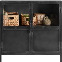 New Opbergkast Carpino (90 Cm) metaal glas Opbergkast|Woonseries