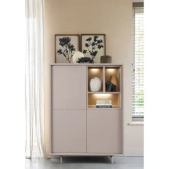 Discount Opbergkast Famosa grijs 136x102x45 cm Woonseries|Opbergkast