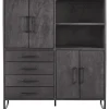 Discount Opbergkast Piastra 126 cm zwart Woonseries|Opbergkast