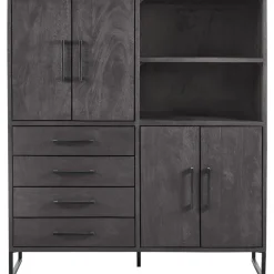 Discount Opbergkast Piastra 126 cm zwart Woonseries|Opbergkast