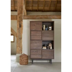 Outlet Opbergkast Spazzare laag (100 Cm) dark mango Woonseries|Opbergkast