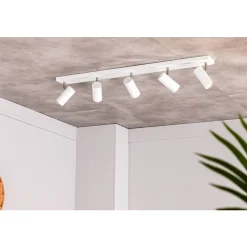 Online Plafondspot Mirare wit metaal 5-spots Plafondlamp