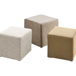 Online Poef Roby 40x40 cm beige vierkant Poefs En Krukjes